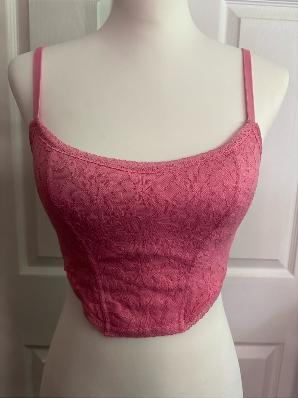 Pink Victoria Secret Bralette Top Pink Floral Lace